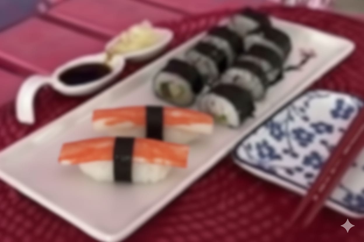 54 Nigiri Mix Yengeç & ( 2 ADET NİGİRİ . 8 ADET YARIM SURUMİ YENGEÇ MAKİ ) - Görsel 1